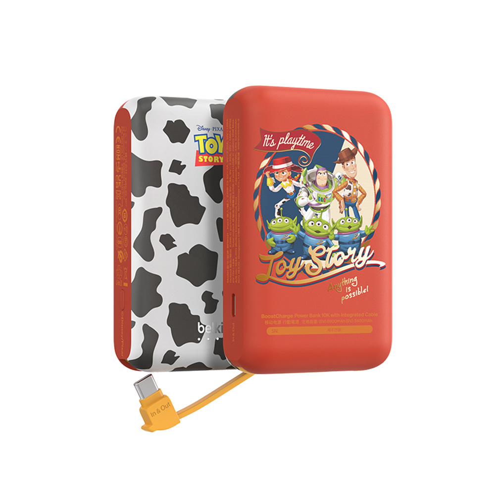 Belkin｜BoostCharge 20W 自帶USB-C線快充行動電源（10,000mAh）–玩具總動員