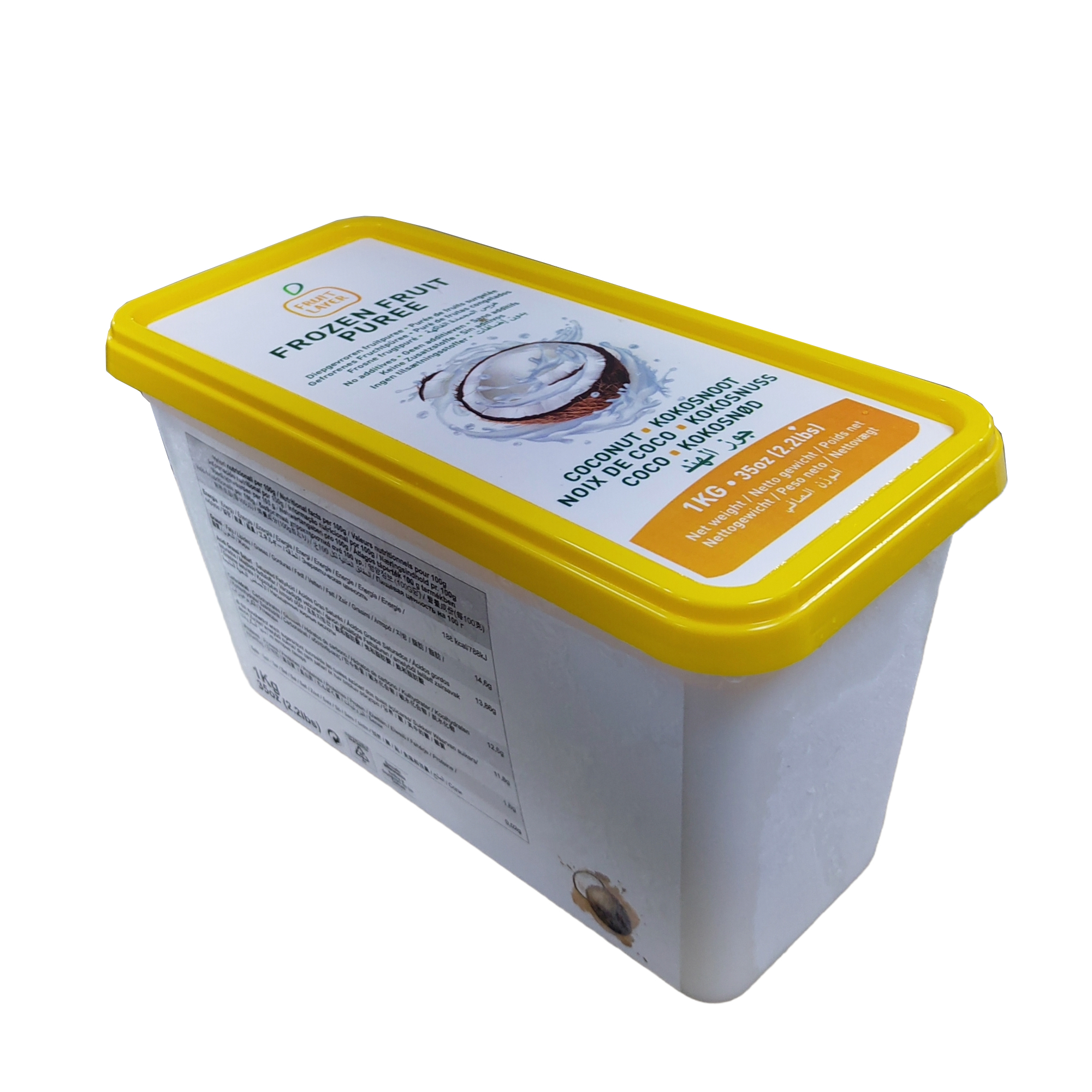 Belgium (Fruit Layer) IQF Coconut Fruit Puree Sweetened 10% Sugar 1kg /box (-18C)