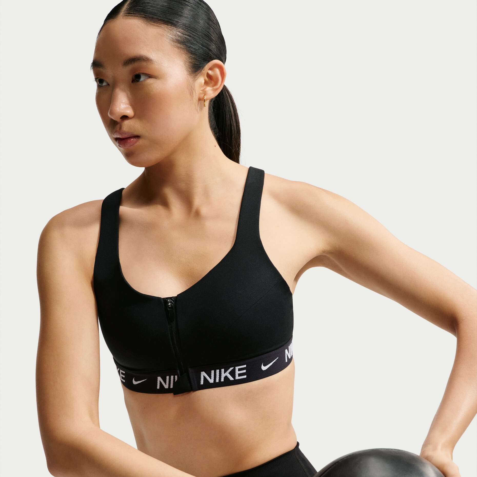 女款 NIKE INDY HS ZIP BRA 黑色 藍色 高度支撐 可調節 拉鍊 瑜珈 訓練 運動內衣【HQ2752】NKTF