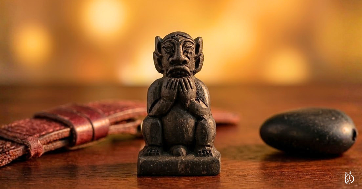 你可能是剛拿到聖物的照片,也可能是在店家頁面上滑過。看著這黑毛異獸的臉,五眼、四耳、體型像熊,腦中會冒出一個念頭:這跟印象中的佛陀菩薩差這麼遠,會不會其實是陰牌?