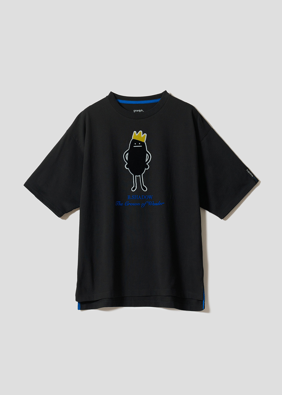 日本預訂 graniph GH Beautiful Shadow Crown | Oversized T-Shirt 黑