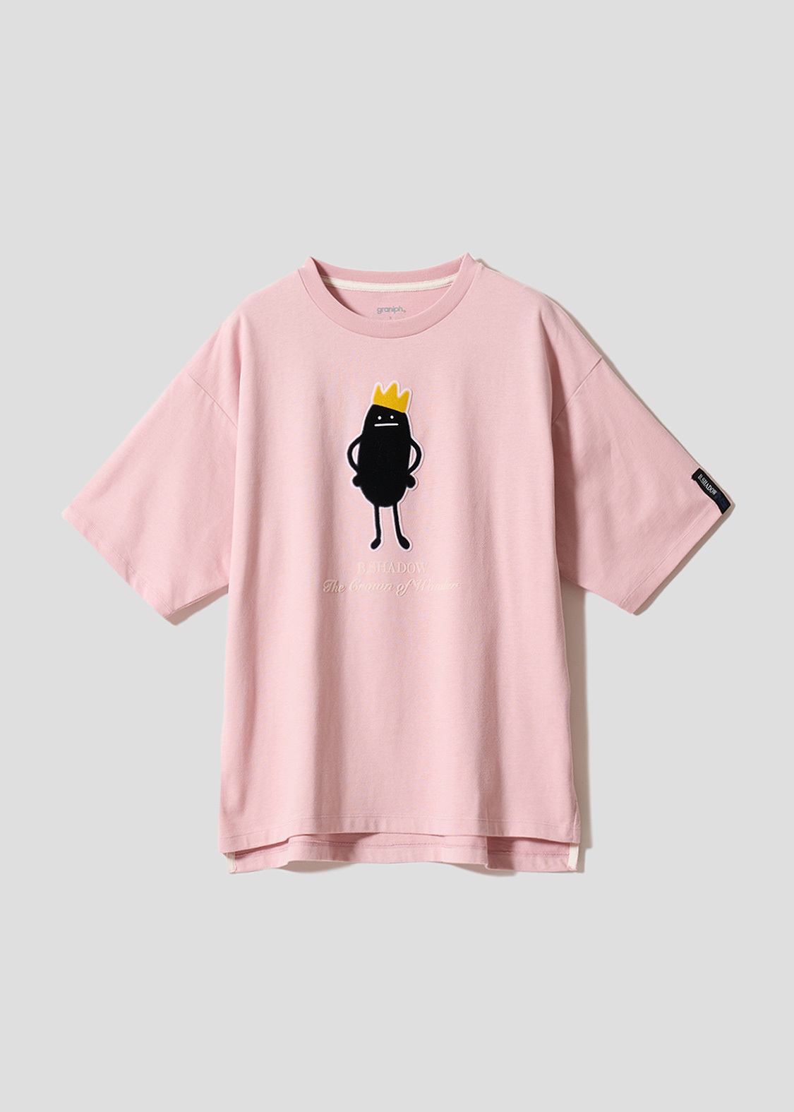 日本預訂 graniph GH Beautiful Shadow Crown | Oversized T-Shirt 粉紅