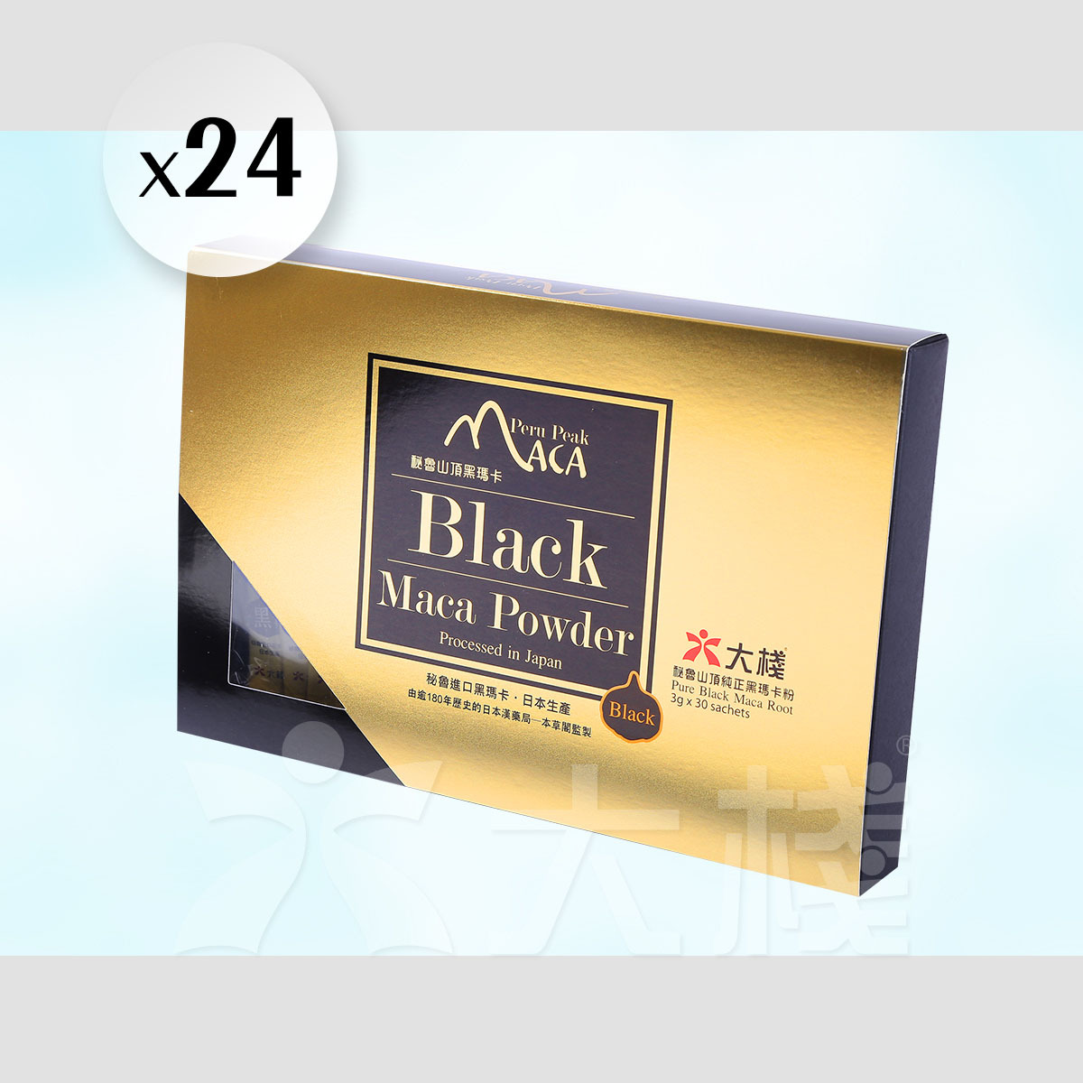 24 X 秘魯山頂純正黑瑪卡粉 (3克x30包) - 秘魯黑瑪卡‧日本製粉