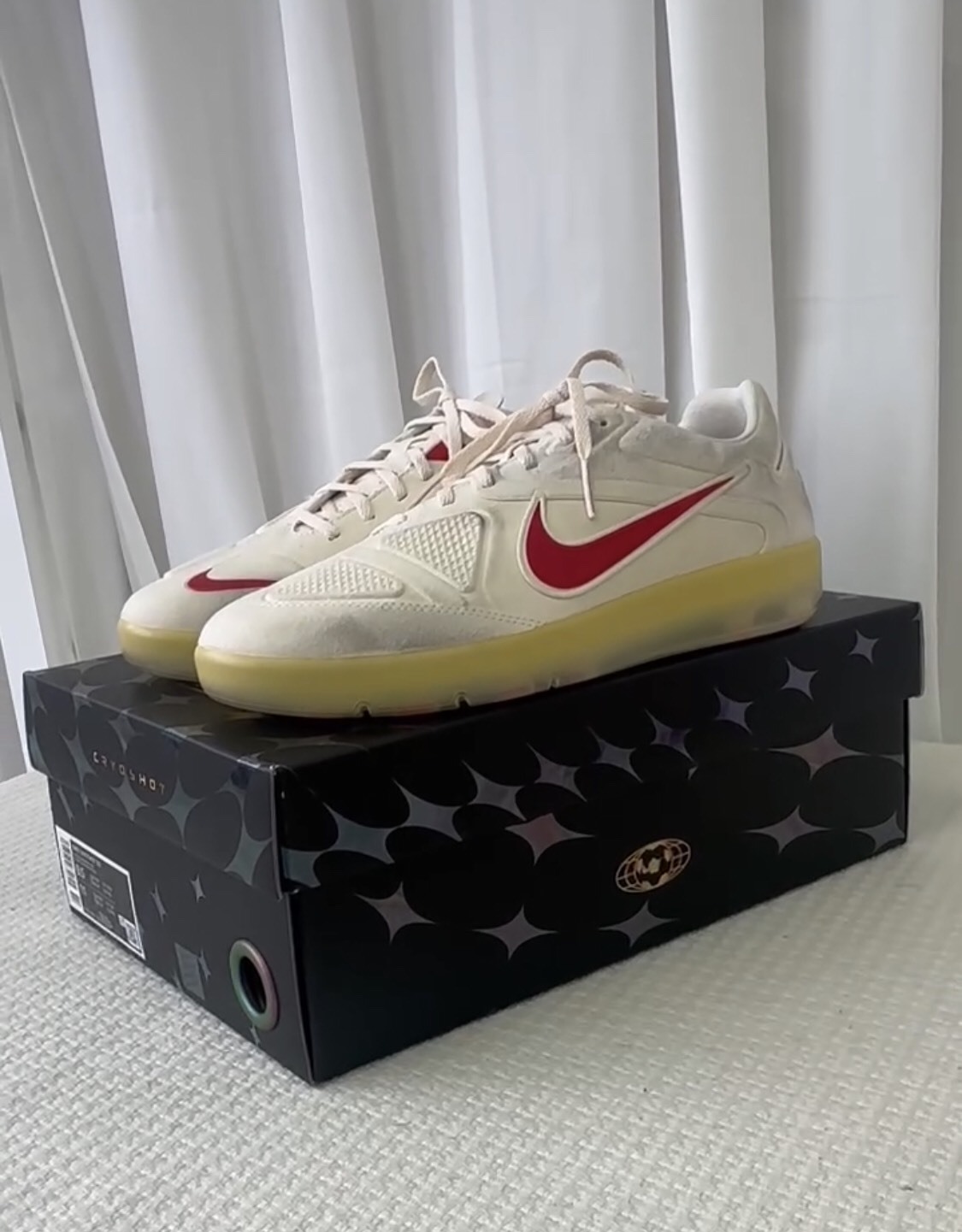 【APAIR】預購 PEACEMINUSONE x Nike Cryoshot CTR360 Maestri 2 韓國隊 足球休閒鞋 米白 作舊 紅勾 GD聯名款 HQ1460-100