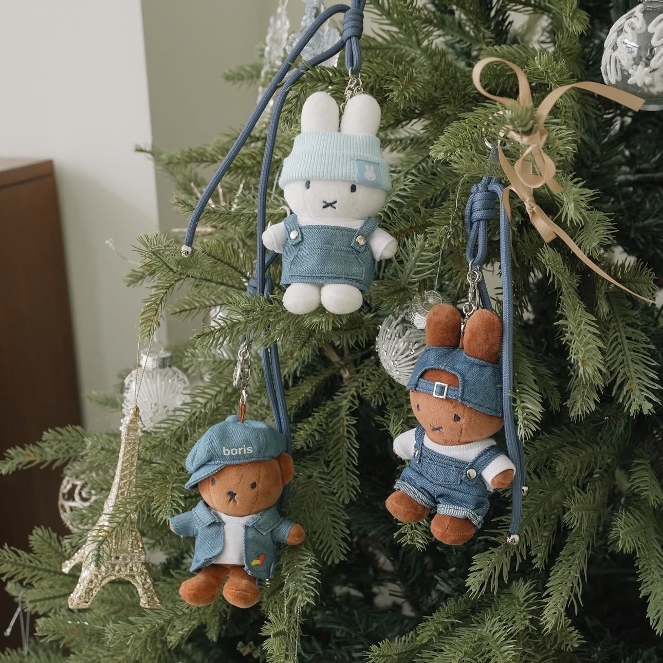 MIFFY SEOUL 丹寧 牛仔吊帶 小偷帽 吊飾 限定款 米飛兔 波里斯熊