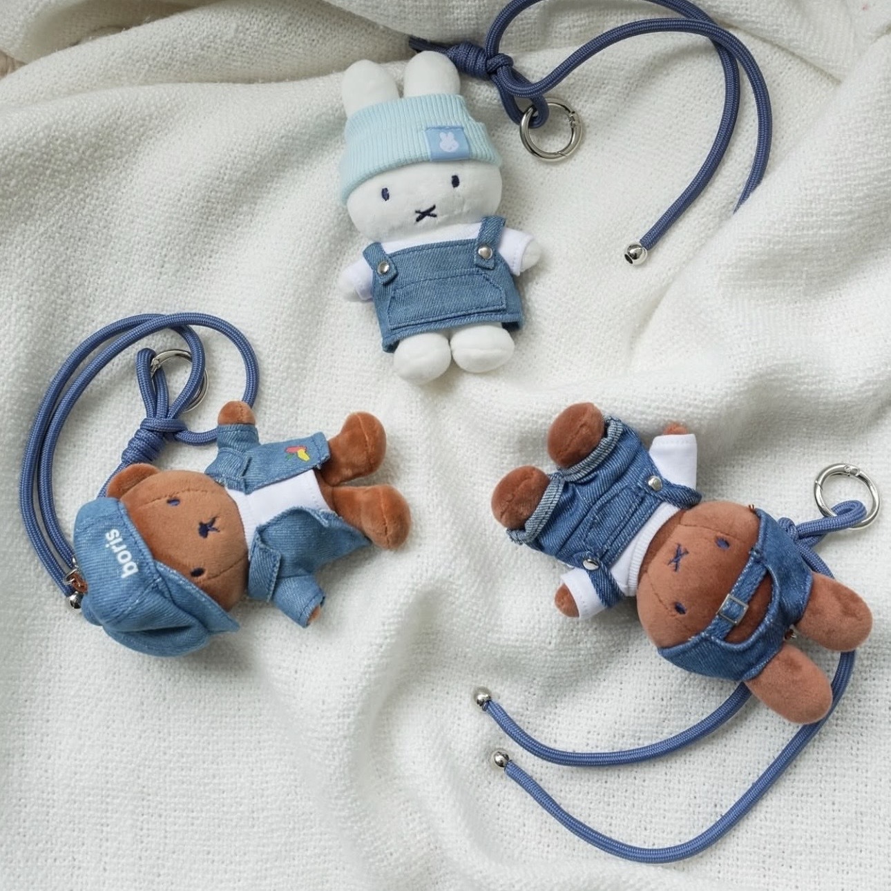 MIFFY SEOUL 丹寧 牛仔吊帶 小偷帽 吊飾 限定款 米飛兔 波里斯熊