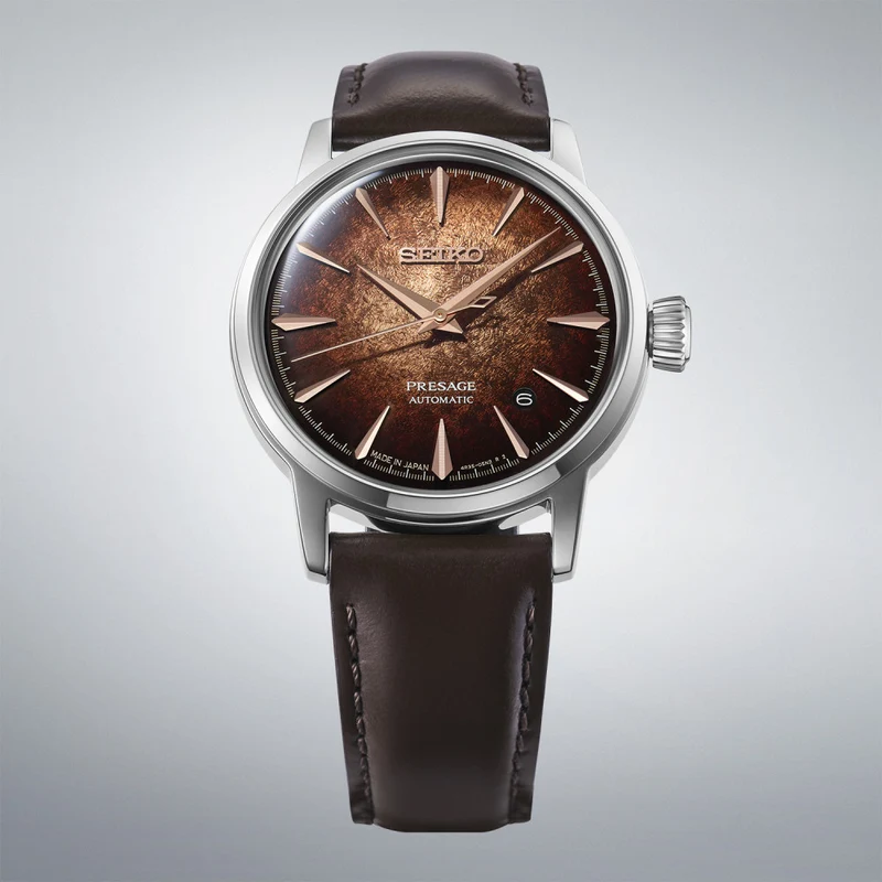 萬年鐘錶 - SEIKO Presage  調酒系列 碎冰紋理面盤經典機械錶 HCB003J1 / 4R35-04A0J   錶徑38.5MM
