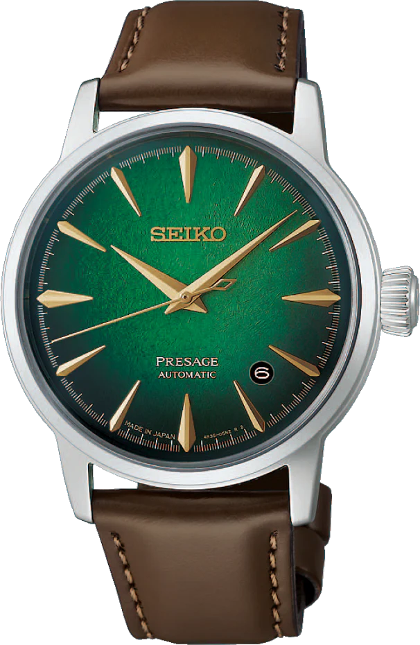 萬年鐘錶 - SEIKO Presage  調酒系列 碎冰紋理面盤經典機械錶 HCB002J1 / 4R35-04A0L 錶徑38.5MM