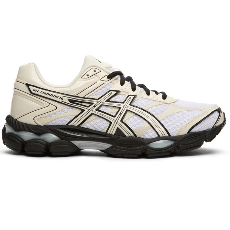 （門市現貨）男女鞋 ASICS GEL-CUMULUS 16 'White Cream' 白奶油 白黑 亞瑟膠緩震科技 休閒 慢跑鞋【1203B071-100】