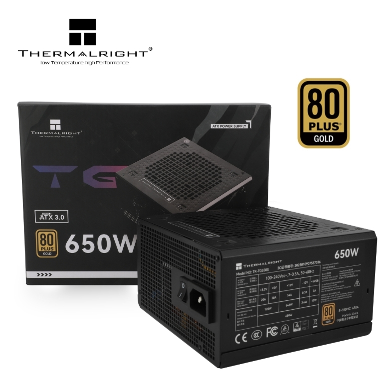 Thermalright TG650S - ATX3.0 Gold 非模組化電源供應器 火牛 (黑色/白色)