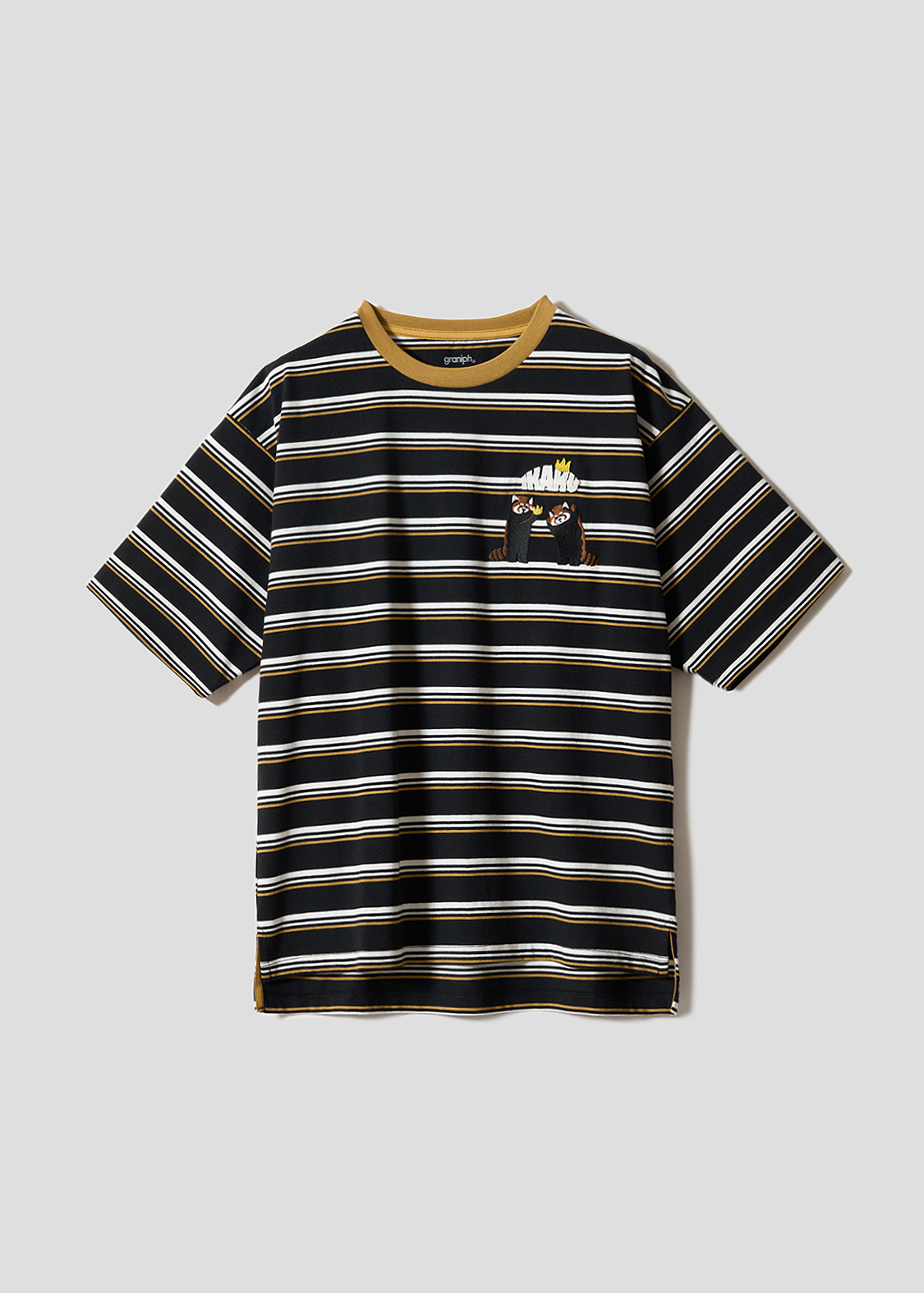 日本預訂 graniph GH Ika-C Royal | Oversized Striped T-Shirt