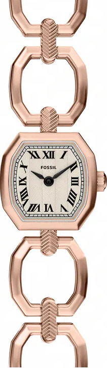 萬年鐘錶 - Fossil  玫瑰金永恆八芒羅馬數字手鍊女錶 ES5484 錶徑20MM