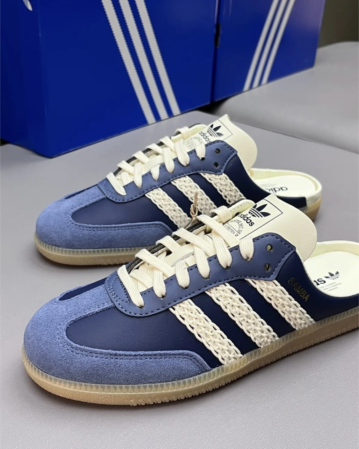 【預購】ADIDAS ORIGINAL SAMBA MULE 編織穆勒鞋 夜靛藍 HP5053