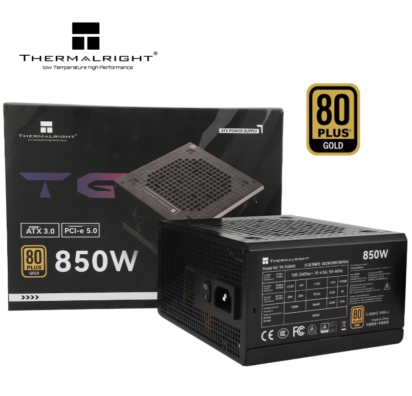 Thermalright TG850S - ATX3.0 Gold 非模組化電源供應器 火牛 (黑色/白色)