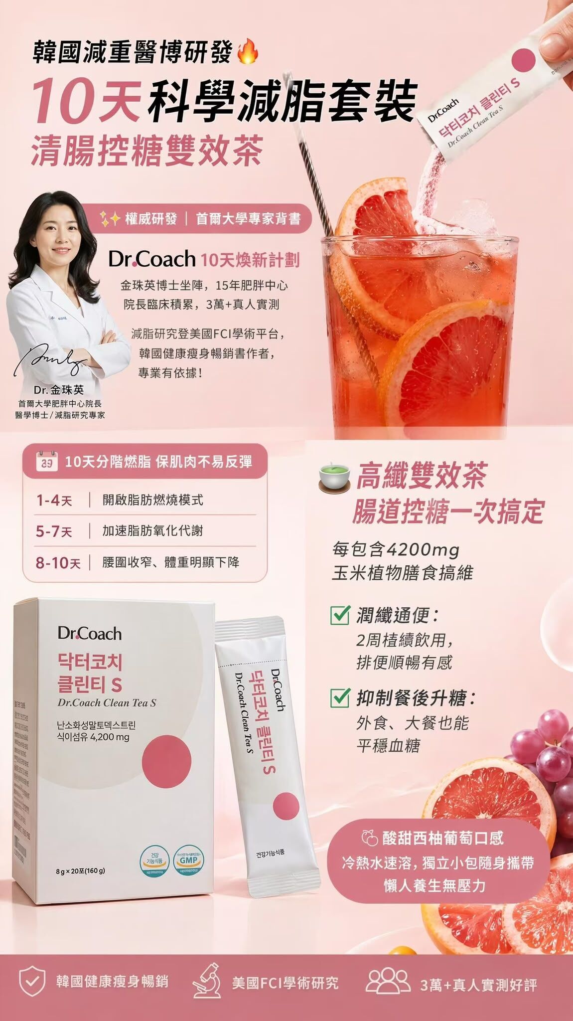 DR.Coach 10天纖體控糖西柚茶~186W