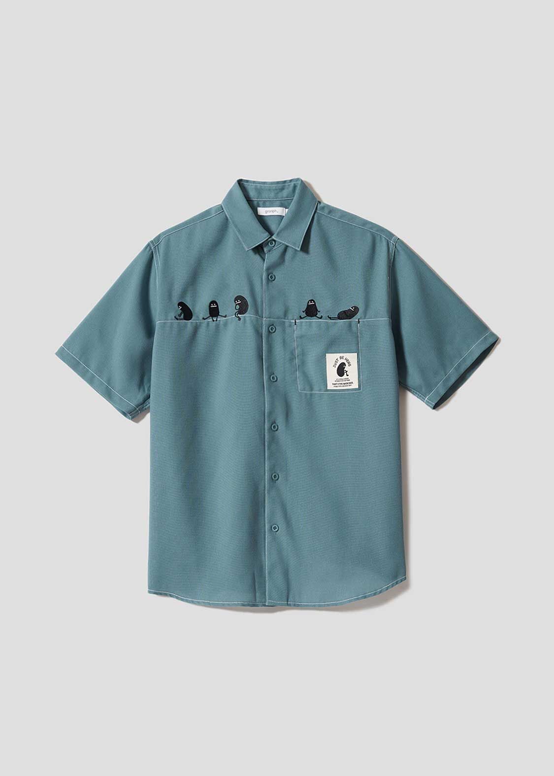 日本預訂 graniph GH Beautiful Shadow Just Be Here | Loose-Fit Short-Sleeve Shirt