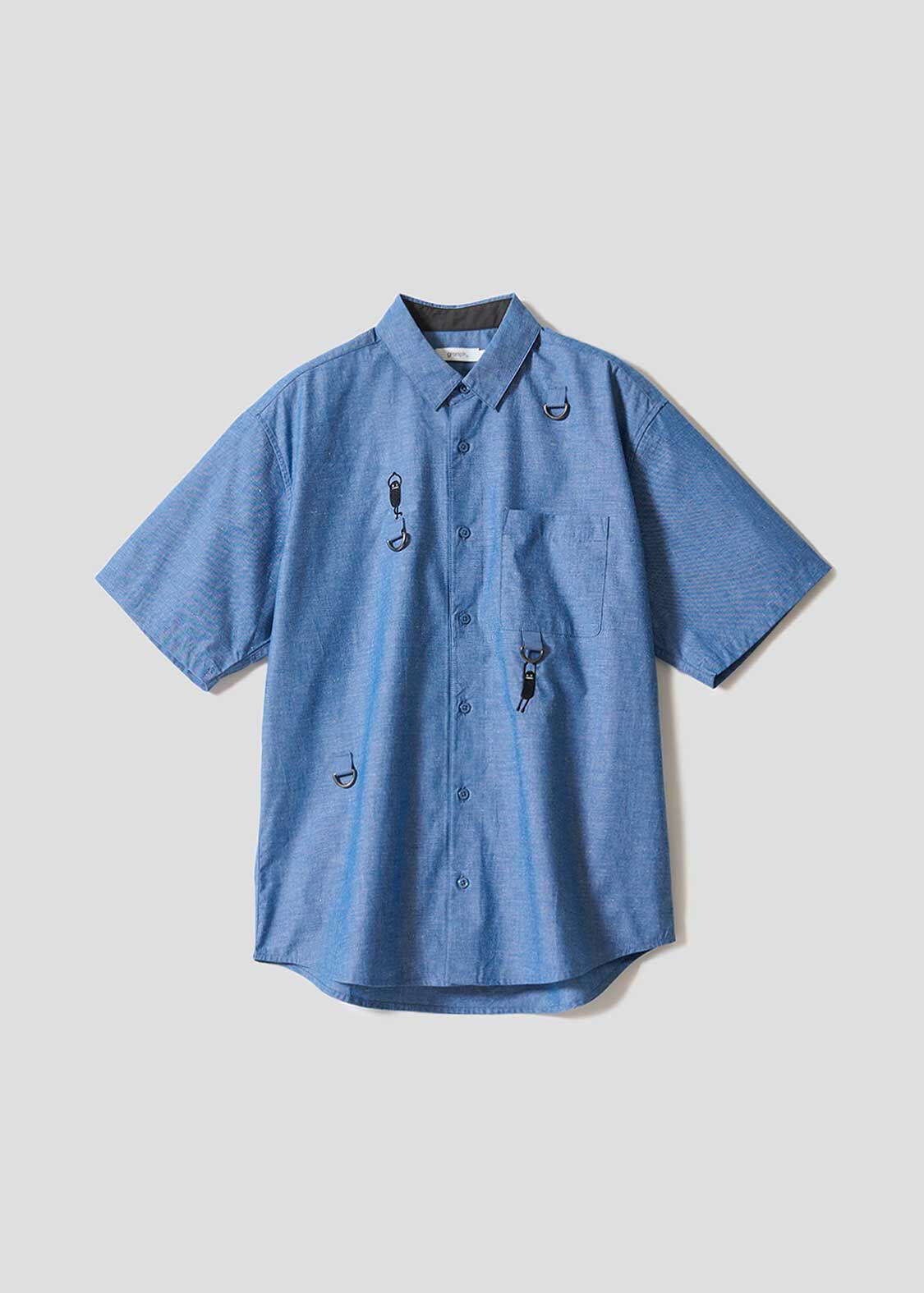 日本預訂 graniph GH Beautiful Shadow | Deco Loose-Fit Short-Sleeve Shirt