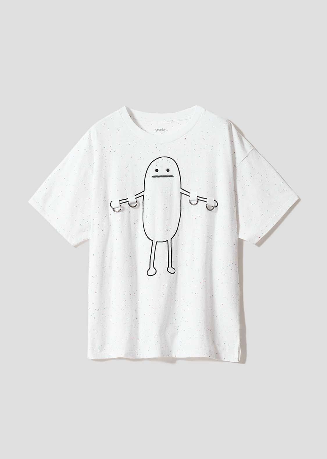 日本預訂 graniph GH Beautiful Shadow | Deco Oversized T-Shirt 白