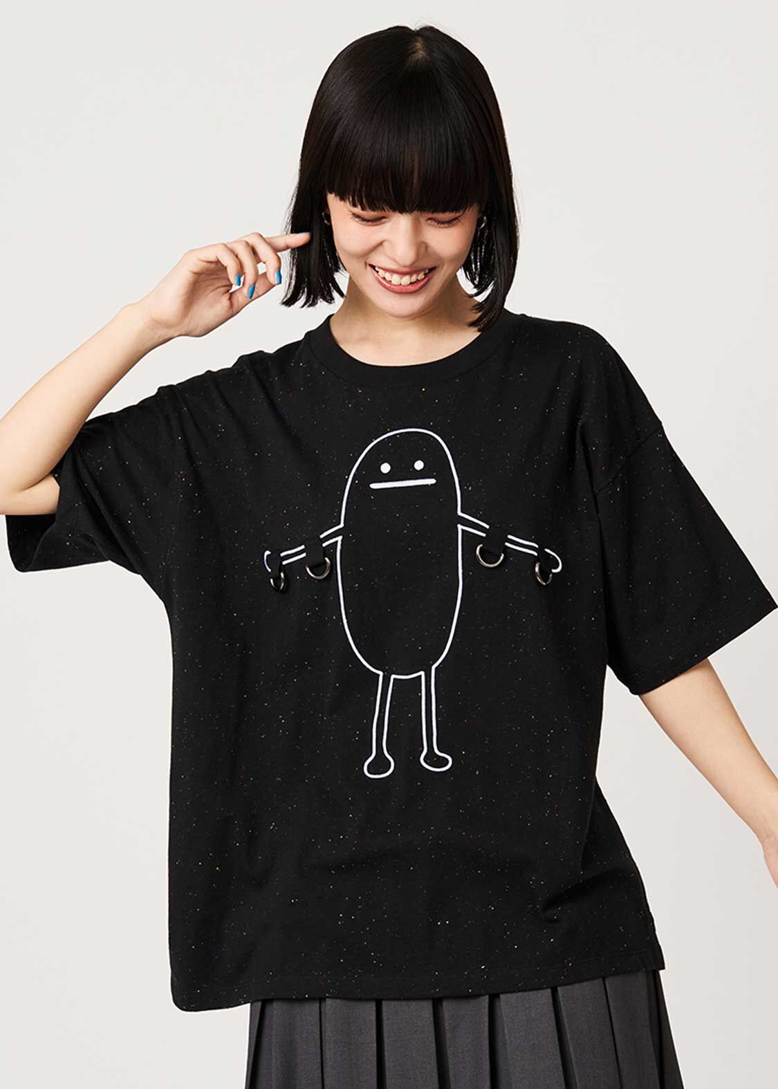 日本預訂 graniph GH Beautiful Shadow | Deco Oversized T-Shirt 黑