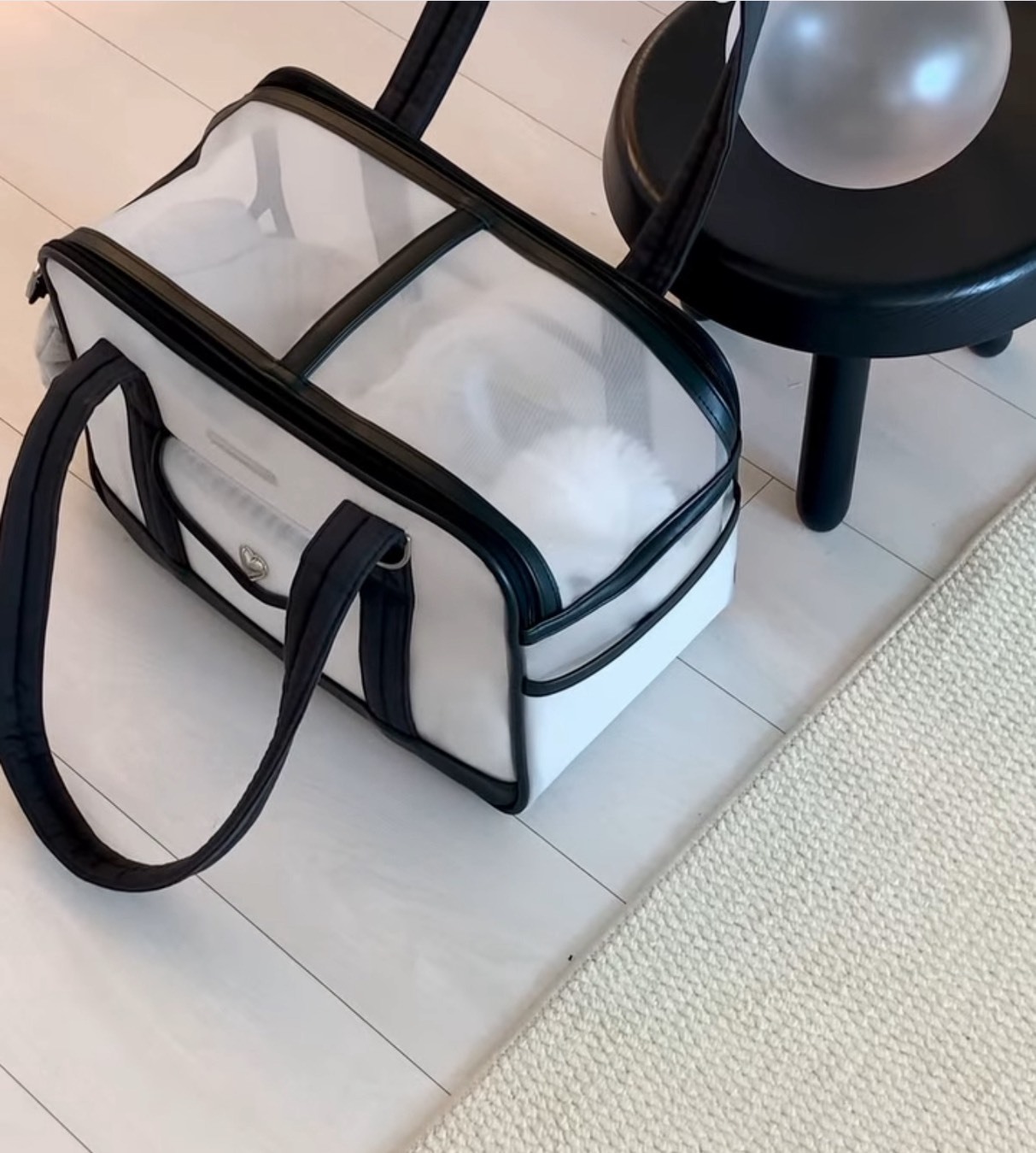 Seoru 透氣紗網外出包_黑色
