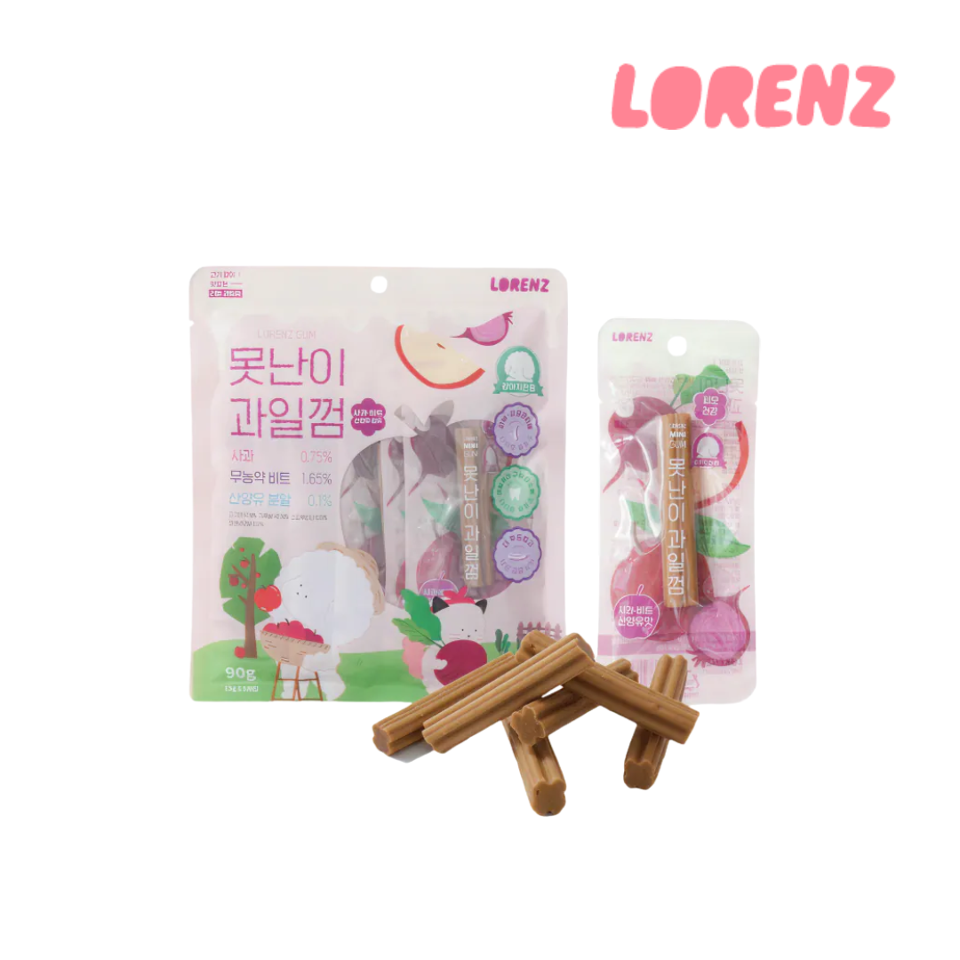 LORENZ洛倫滋 狗狗水果潔牙骨(蘋果甜菜山羊奶)