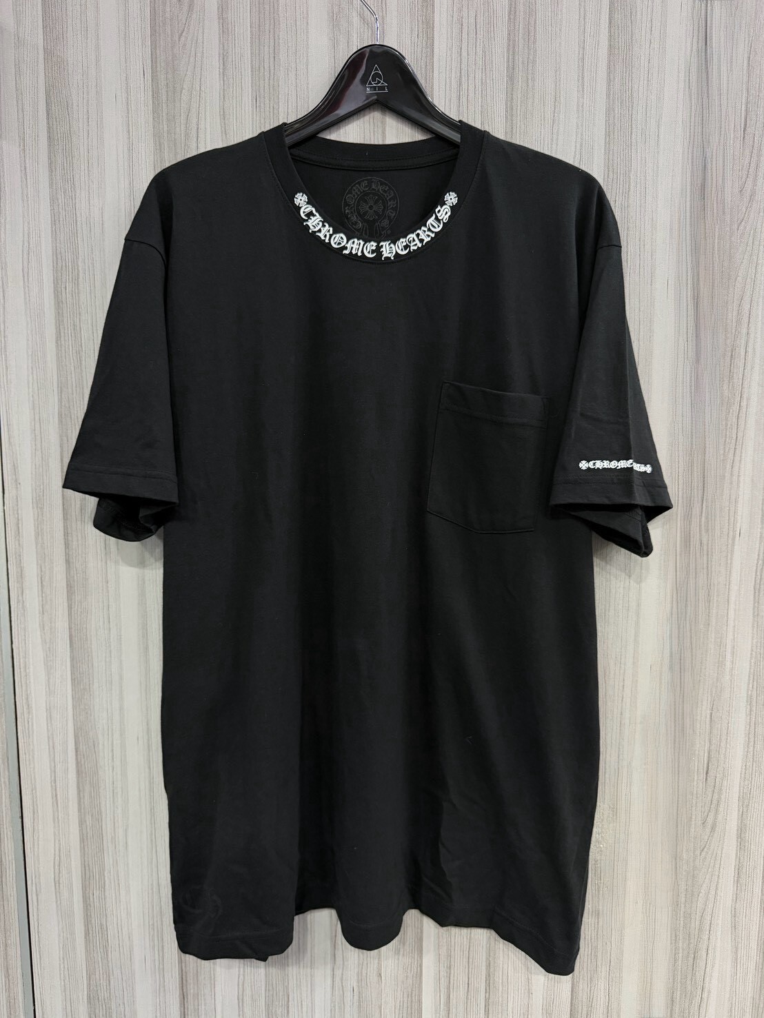 Chrome Hearts 克羅心 領口歌德字Logo黑色短袖 T