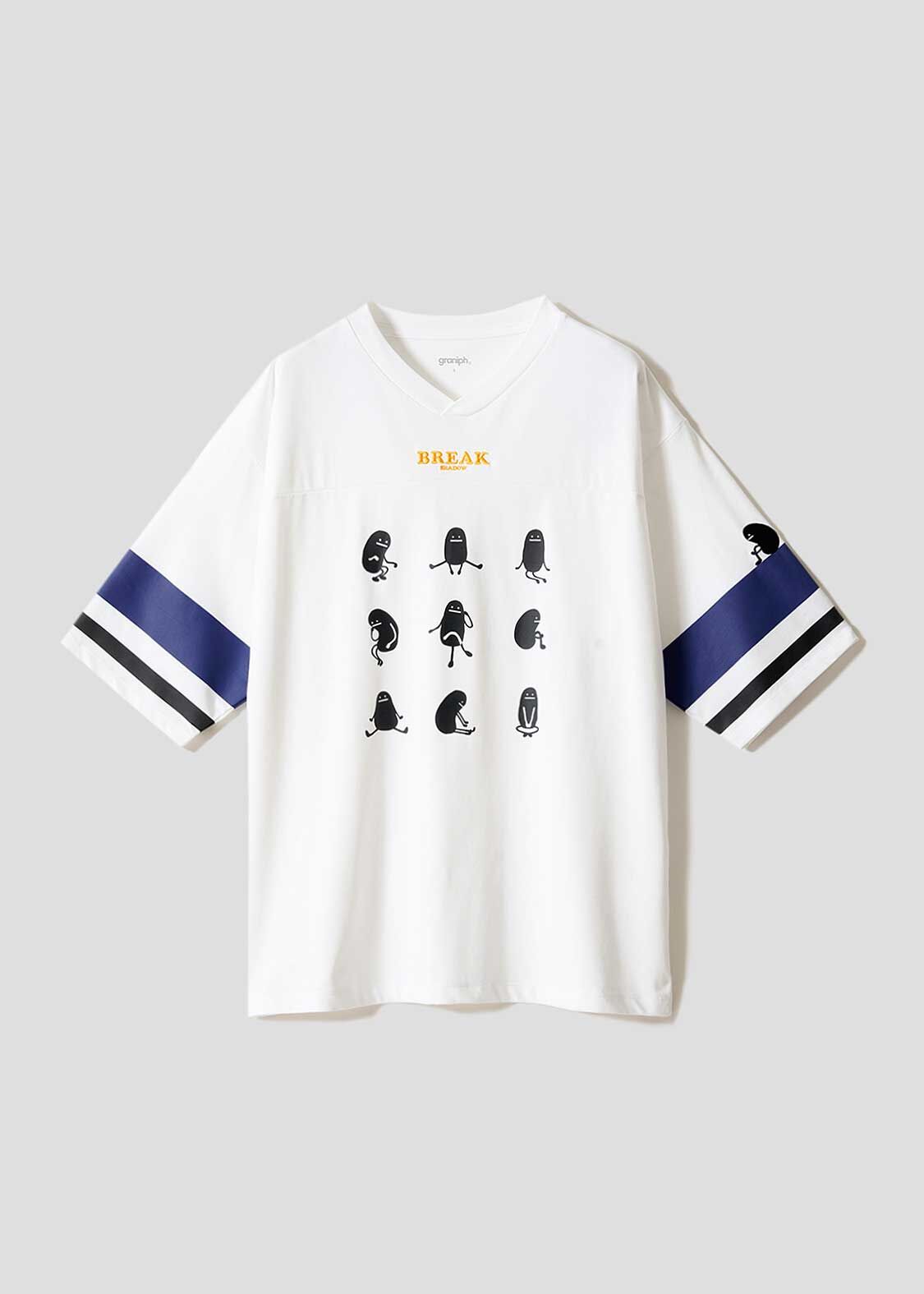 日本預訂 graniph GH Beautiful Shadow Just Be Here | V-Neck Football T-Shirt COOL TOUCH