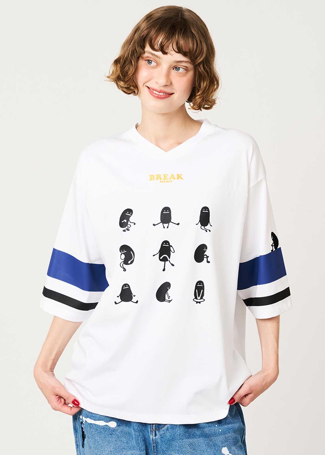 日本預訂 graniph GH Beautiful Shadow Just Be Here | V-Neck Football T-Shirt COOL TOUCH