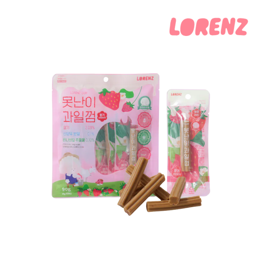 LORENZ洛倫滋 狗狗水果潔牙骨(草莓山羊奶)