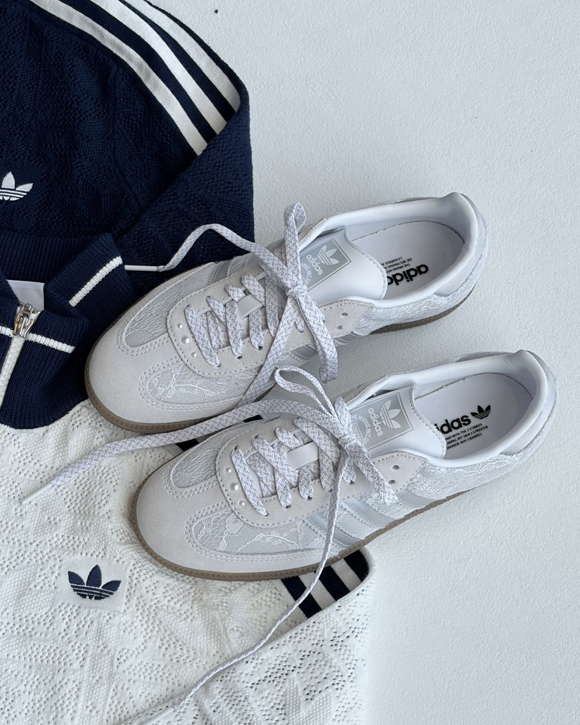 Adidas Originals Samba 法式 蕾絲 德訓鞋 黑白