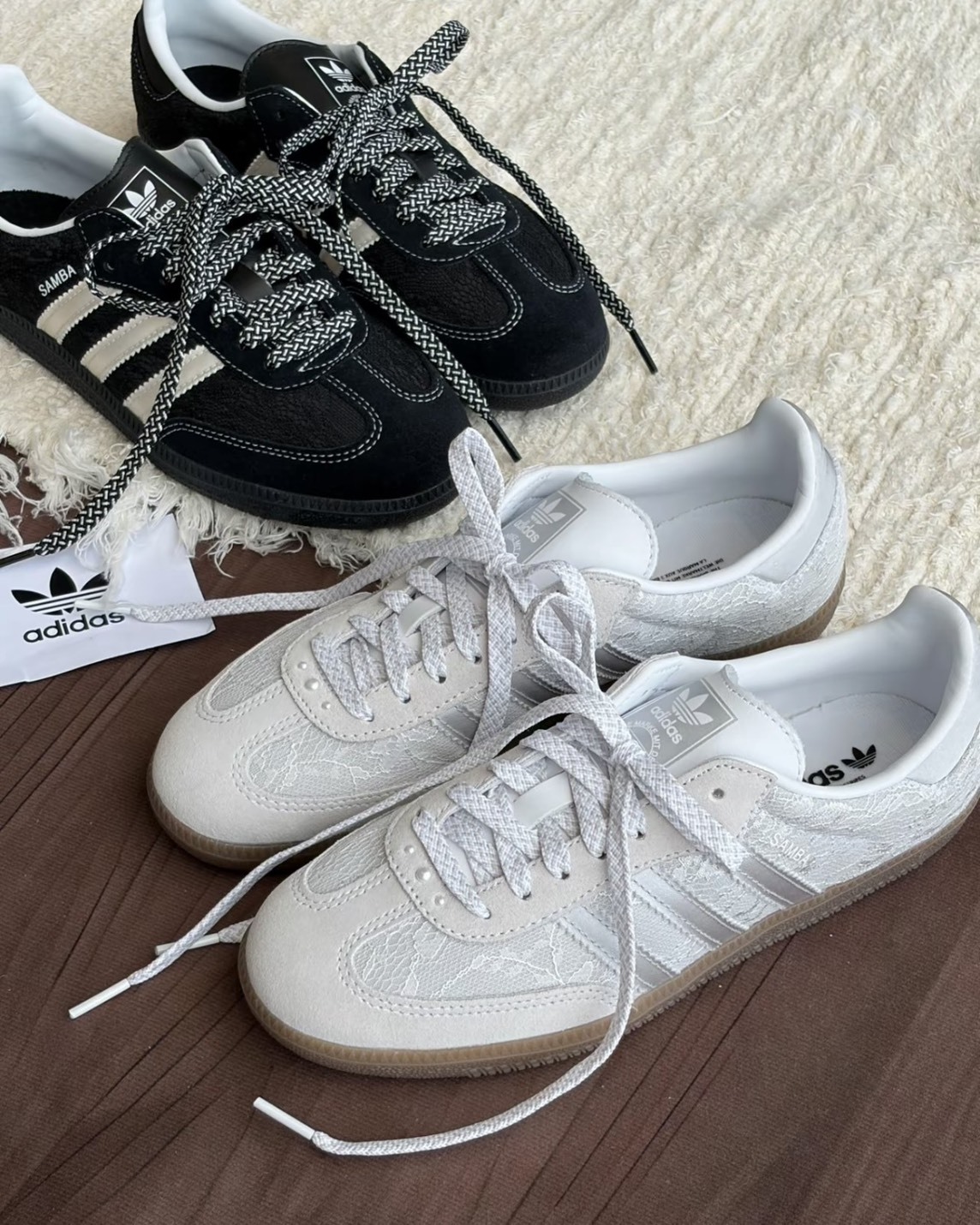 Adidas Originals Samba 法式 蕾絲 德訓鞋 黑白