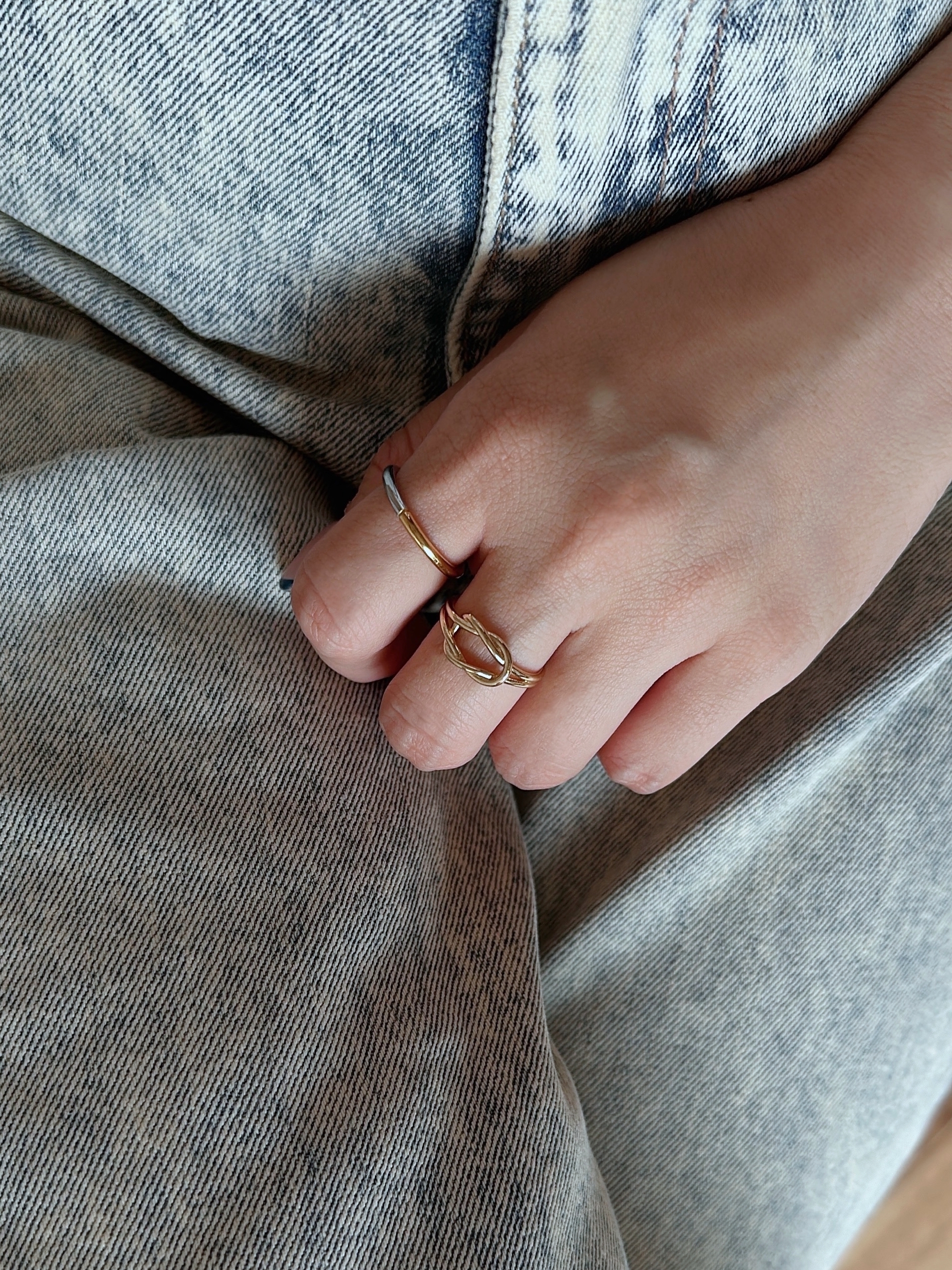 SS two tone slim ring