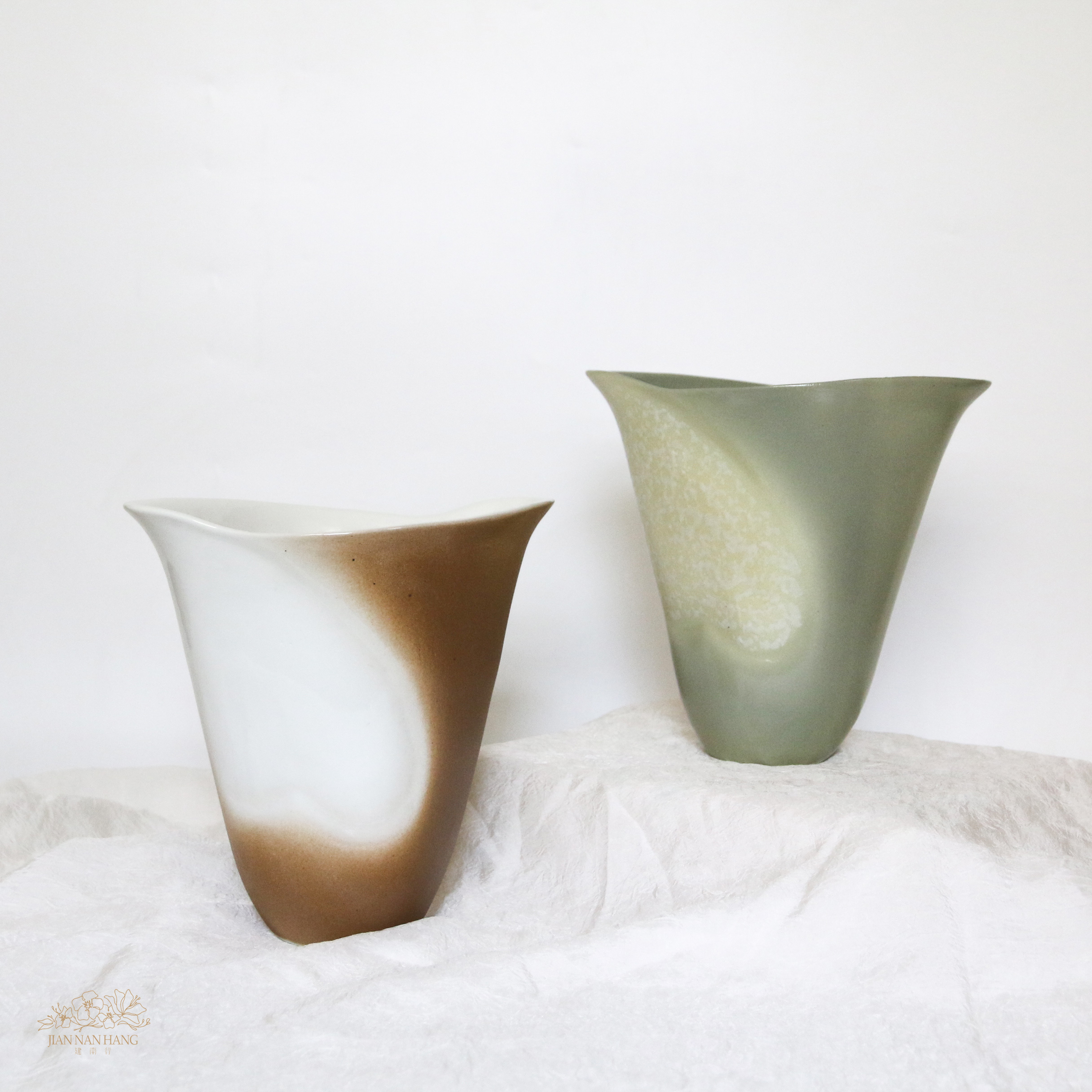 手作陶瓷花器 雙鶴溪 2色