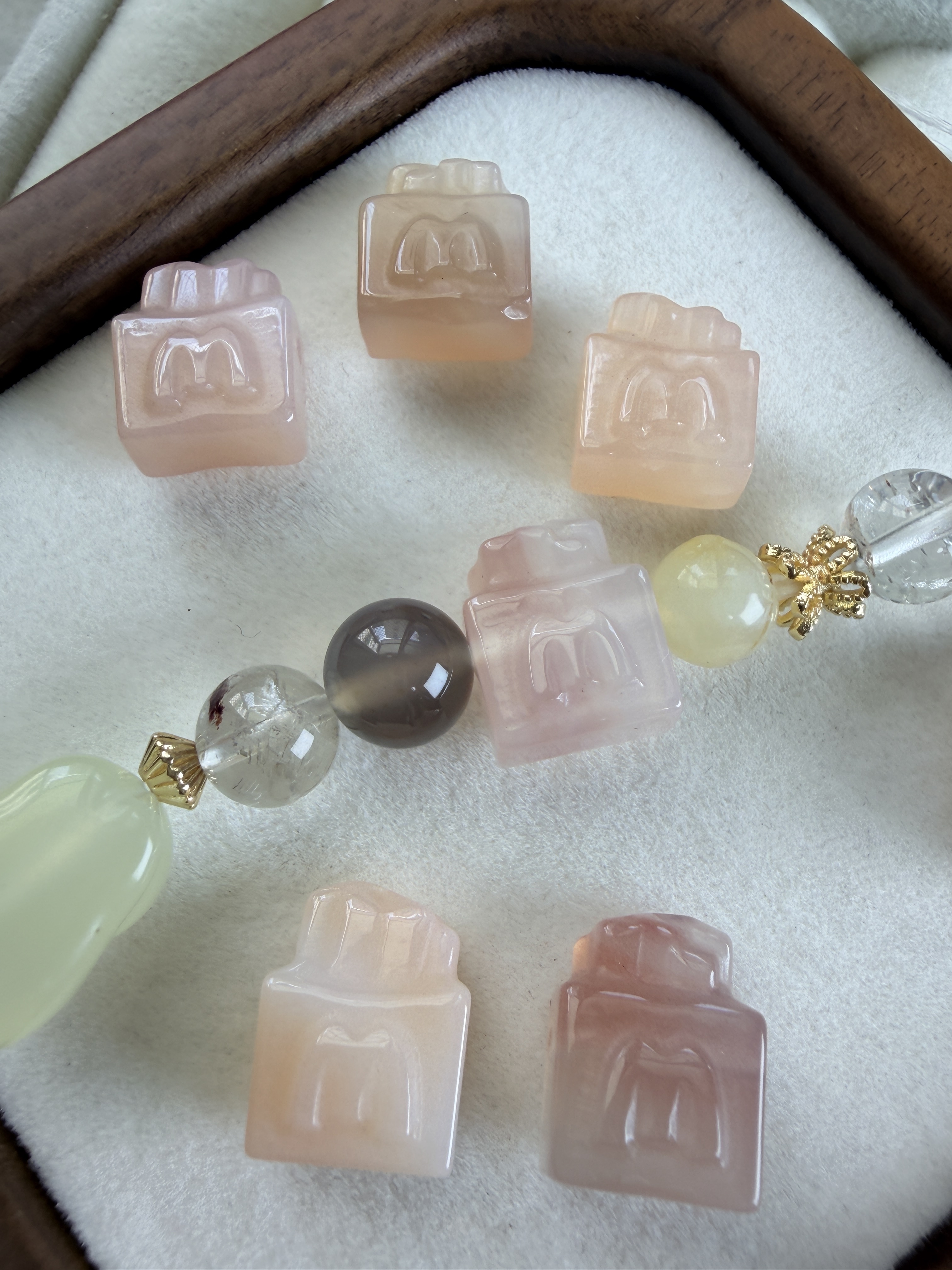 天然瑪瑙薯條通孔 DIY配件｜平安吉祥