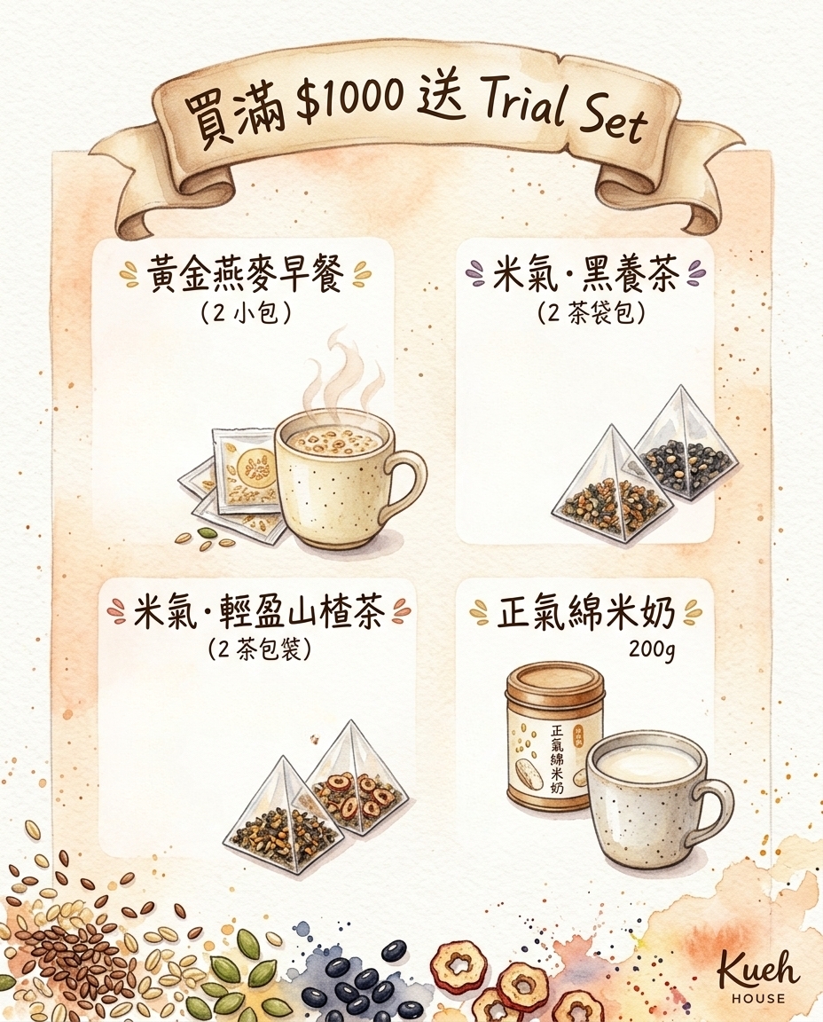 買滿 $1000 送Trial Set ＋ 原味米奶 200g