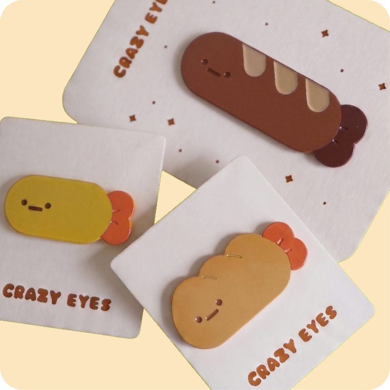 2026 Shrimp Bakery – Metal Pins (3 Designs)