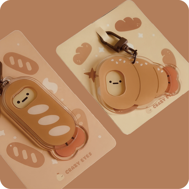 Shrimp Bakery Double-Layer Acrylic Keychain – 2 Designs