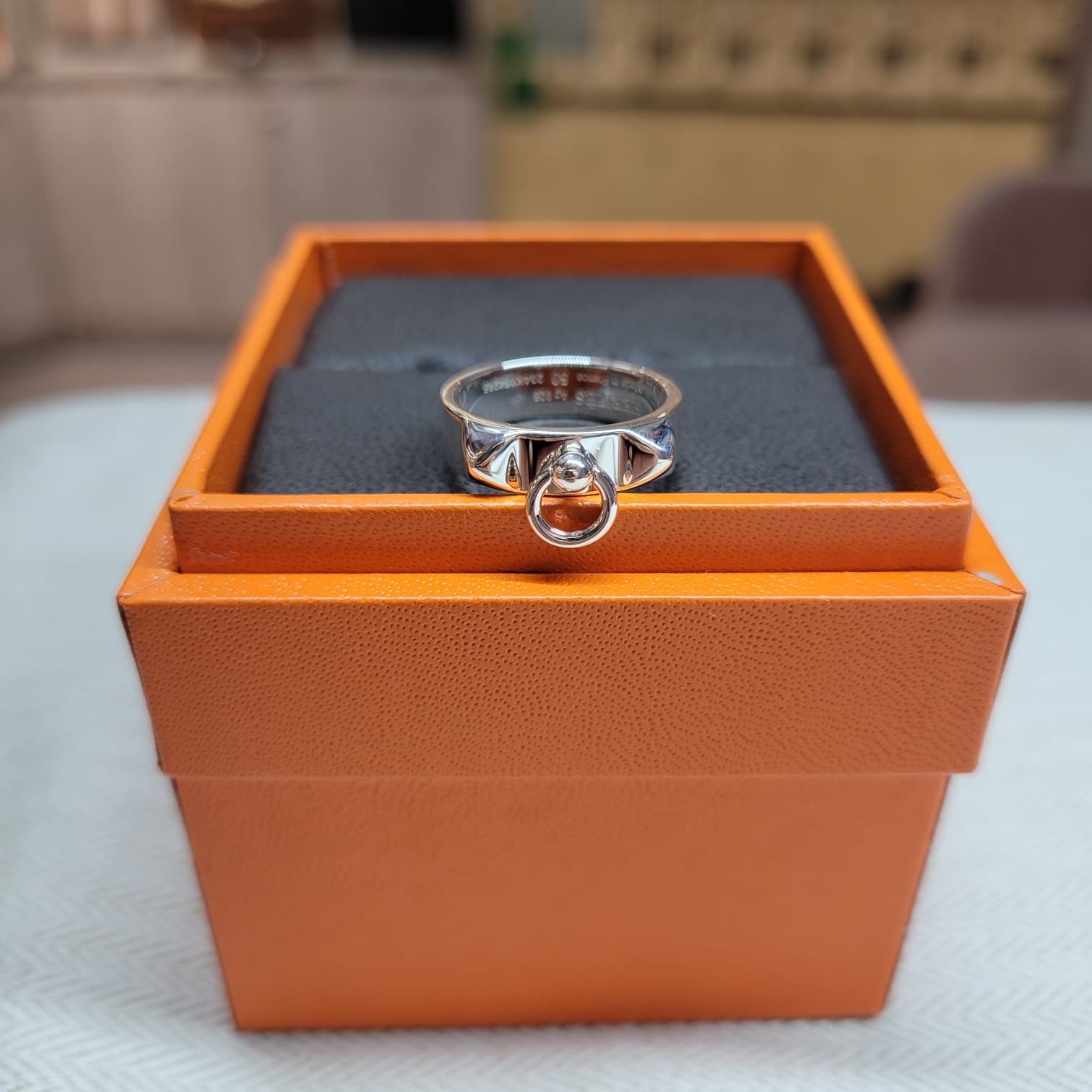 HERMES 925 CDC RING  Collier de Chien 純銀 戒指