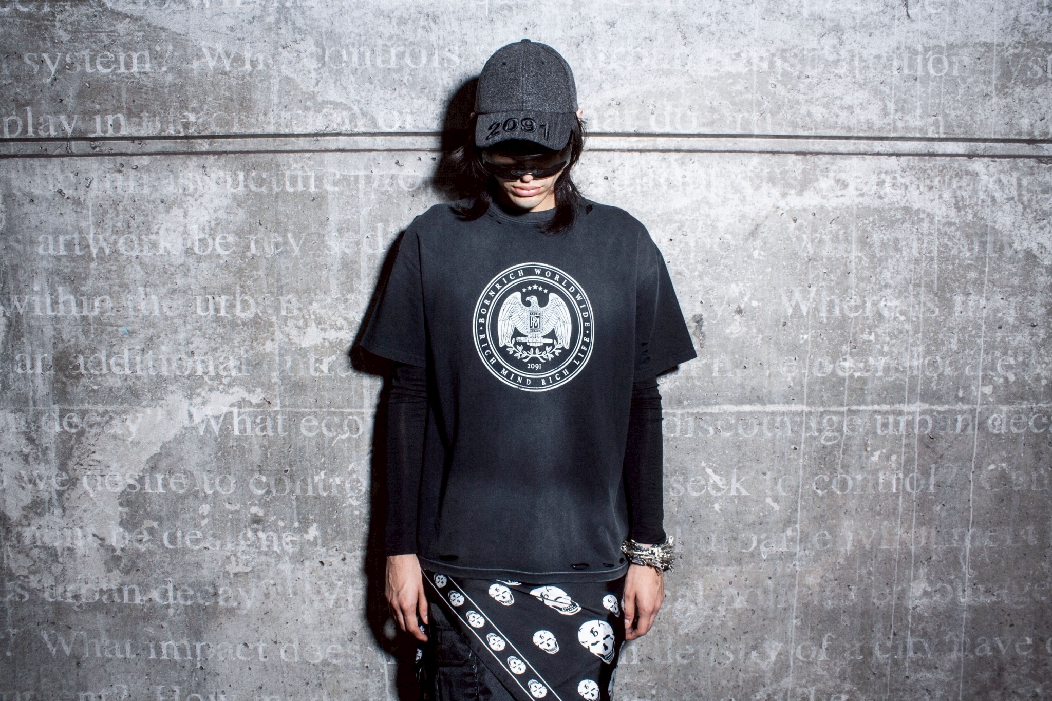 Bornrich｜Bsec Faded Washed Tee (Black)
