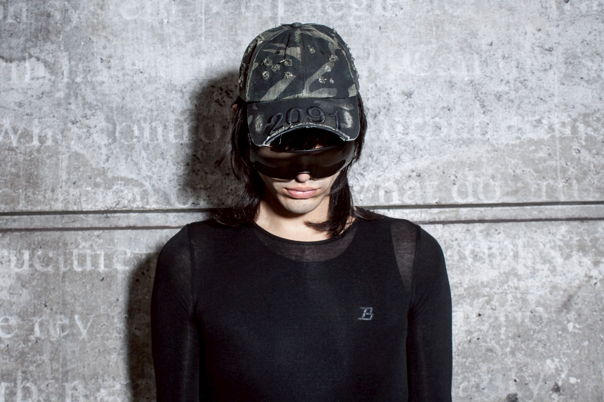 Bornrich｜Cut Off Cap 2091 (Washed Black Camo)