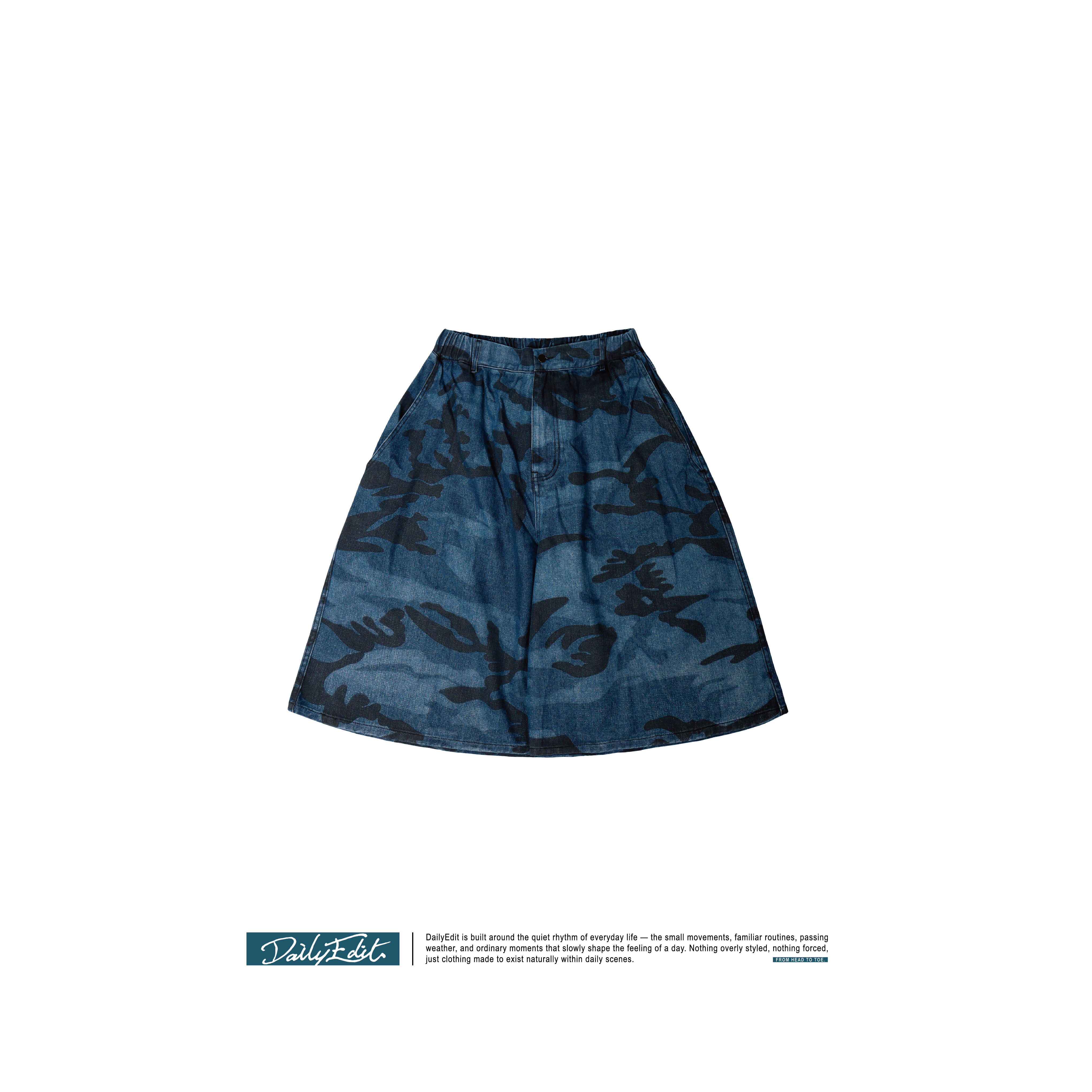 迷彩寬牛仔短褲 Camo Baggy Denim SS-026