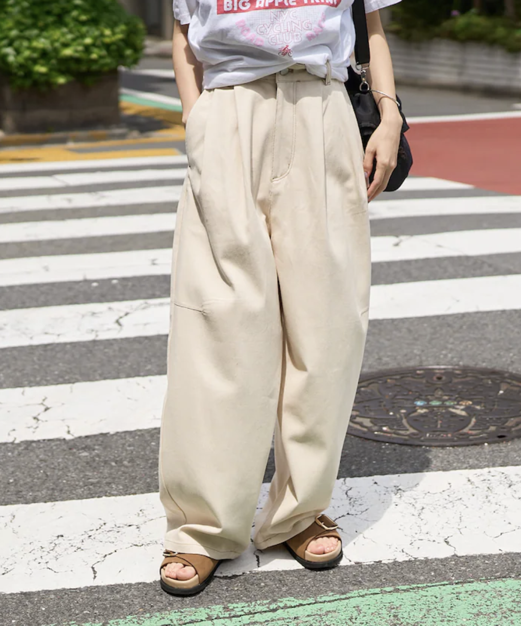 現貨 | Freak's Store FIT MAGIC Marbelt Tuck Curve Pants 弧形剪裁 雙褶氣球褲 女裝