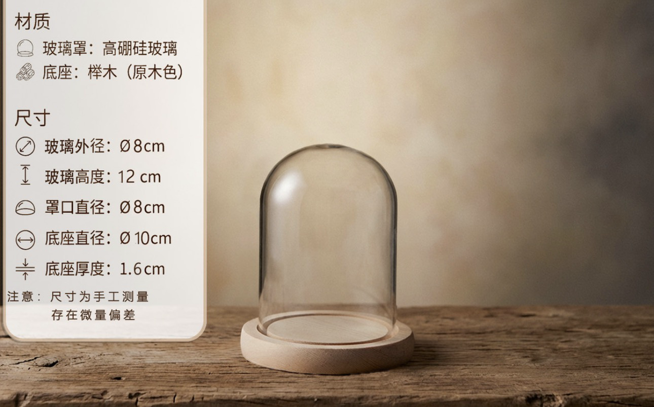 玻璃罩連底坐