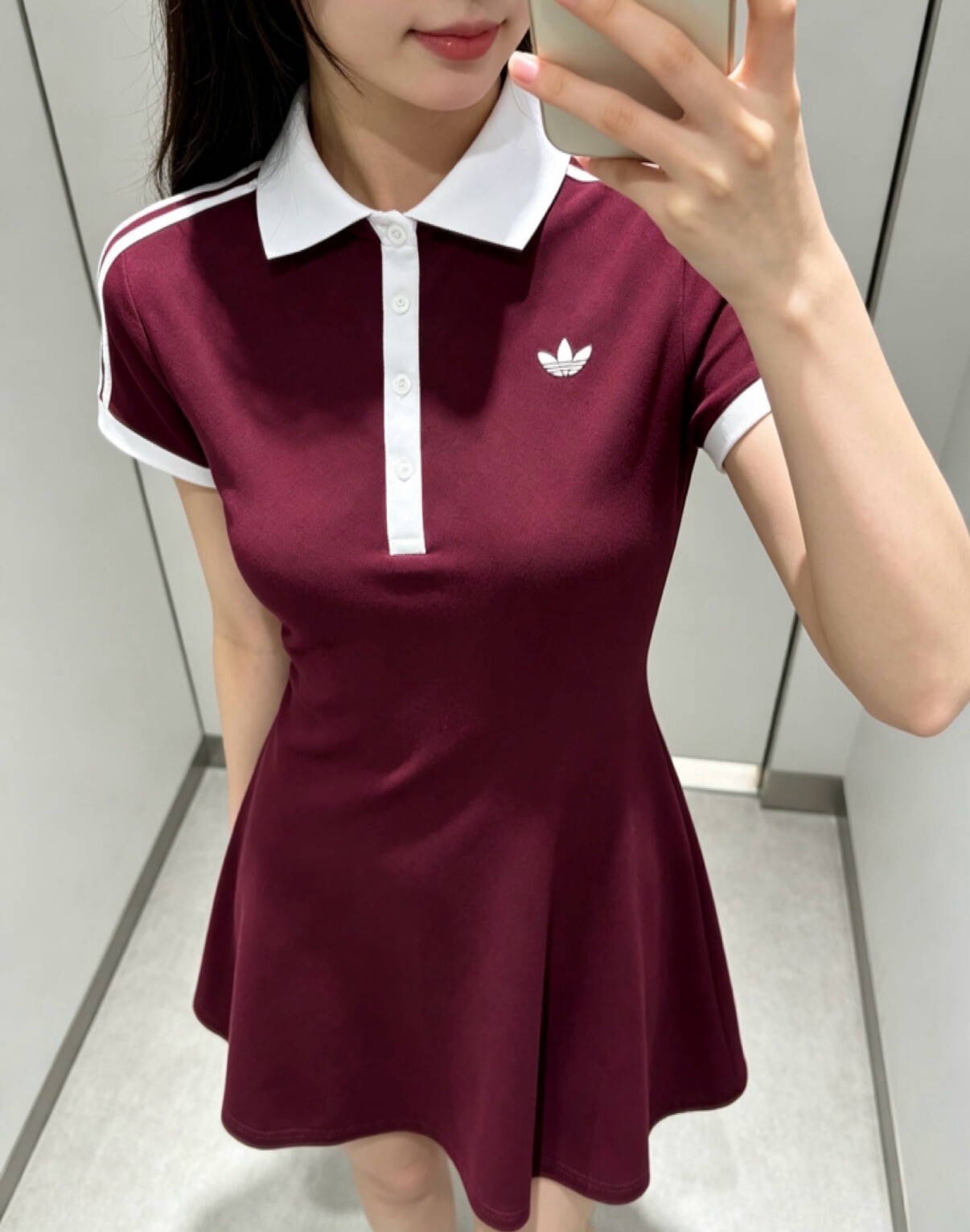 【Luxury】 ADIDAS ORIGINALS 愛迪達三葉草女子 修身網球運動休閒連衣裙 LG4692