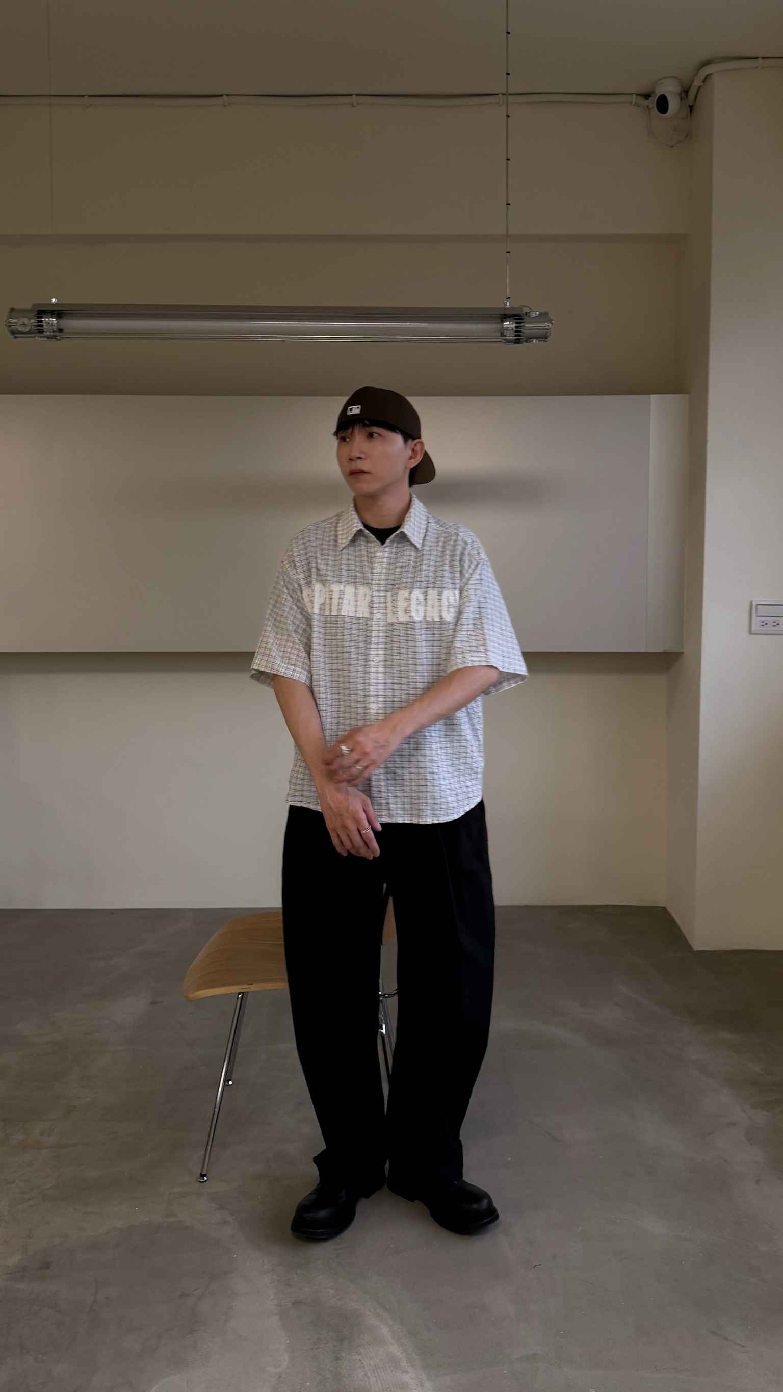 Legacy文字貼布格紋衫☝🏻