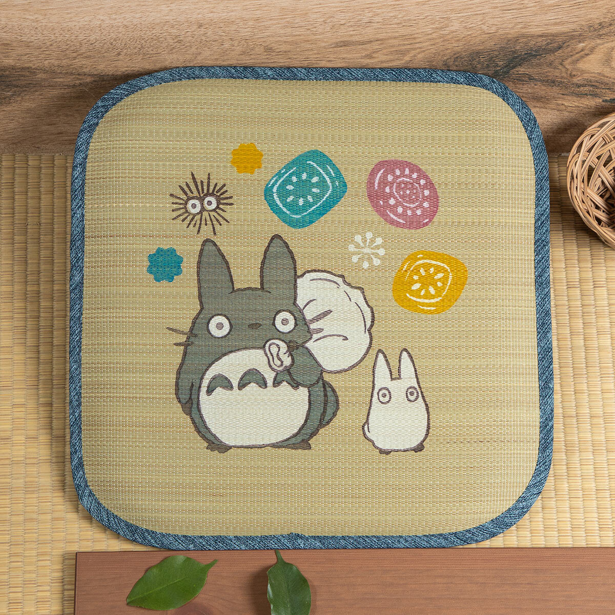 IKEHIKO藺草椅墊 龍貓 糖果40x40公分