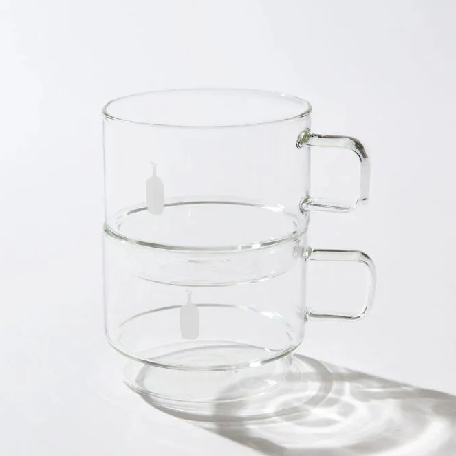 BLUE BOTTLE STACKABLE GLASS MUG 透明 玻璃杯 350ML 耐熱 疊疊杯 藍瓶
