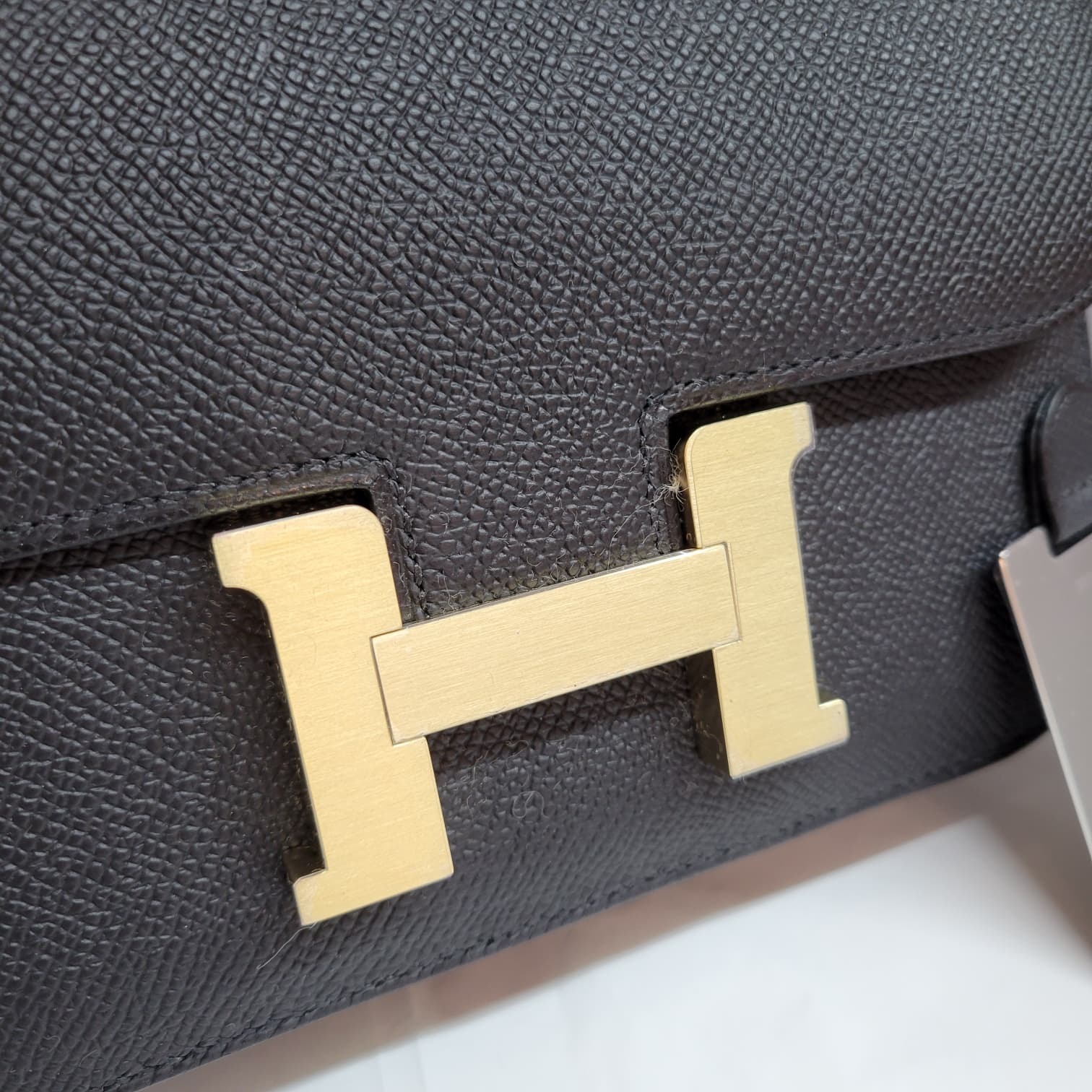 HERMES MINI CONSTANCE NOIR CM EPSOM 黑拉絲金