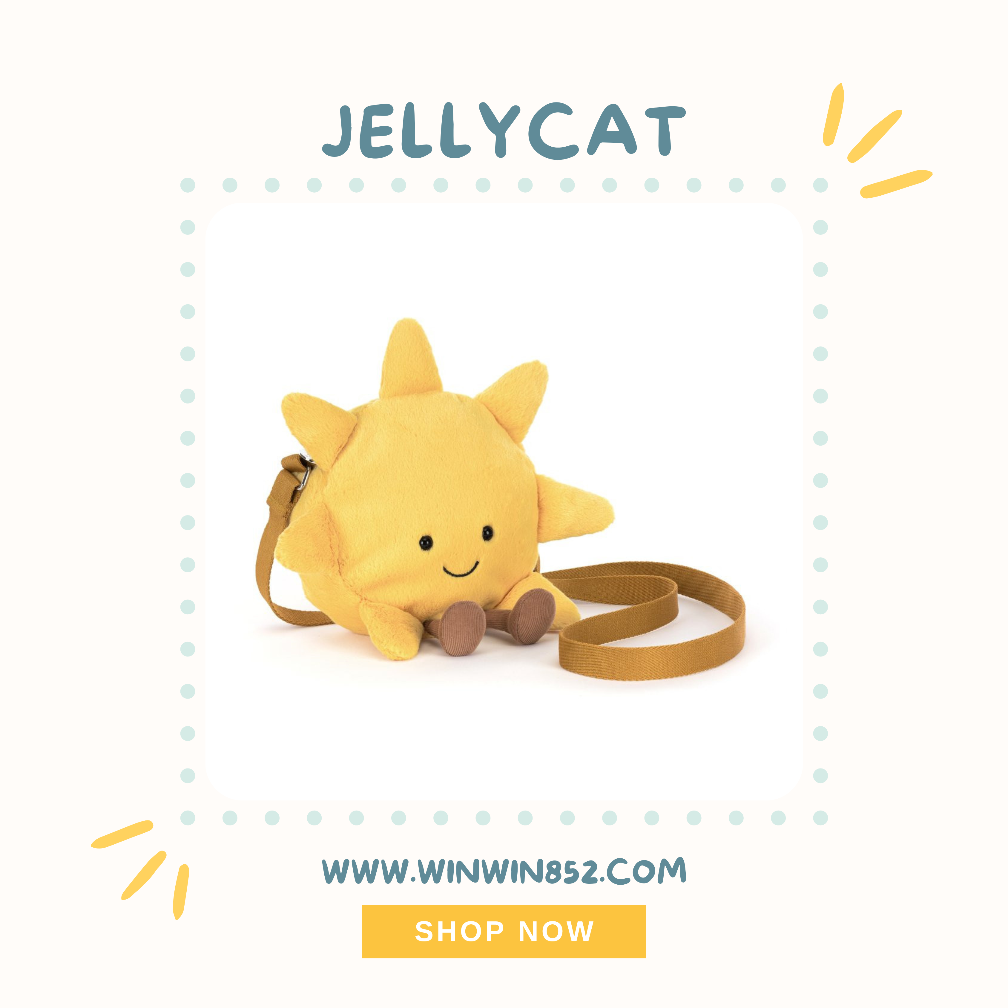 Jellycat Amuseables Sun Shoulder Bag (New Version)