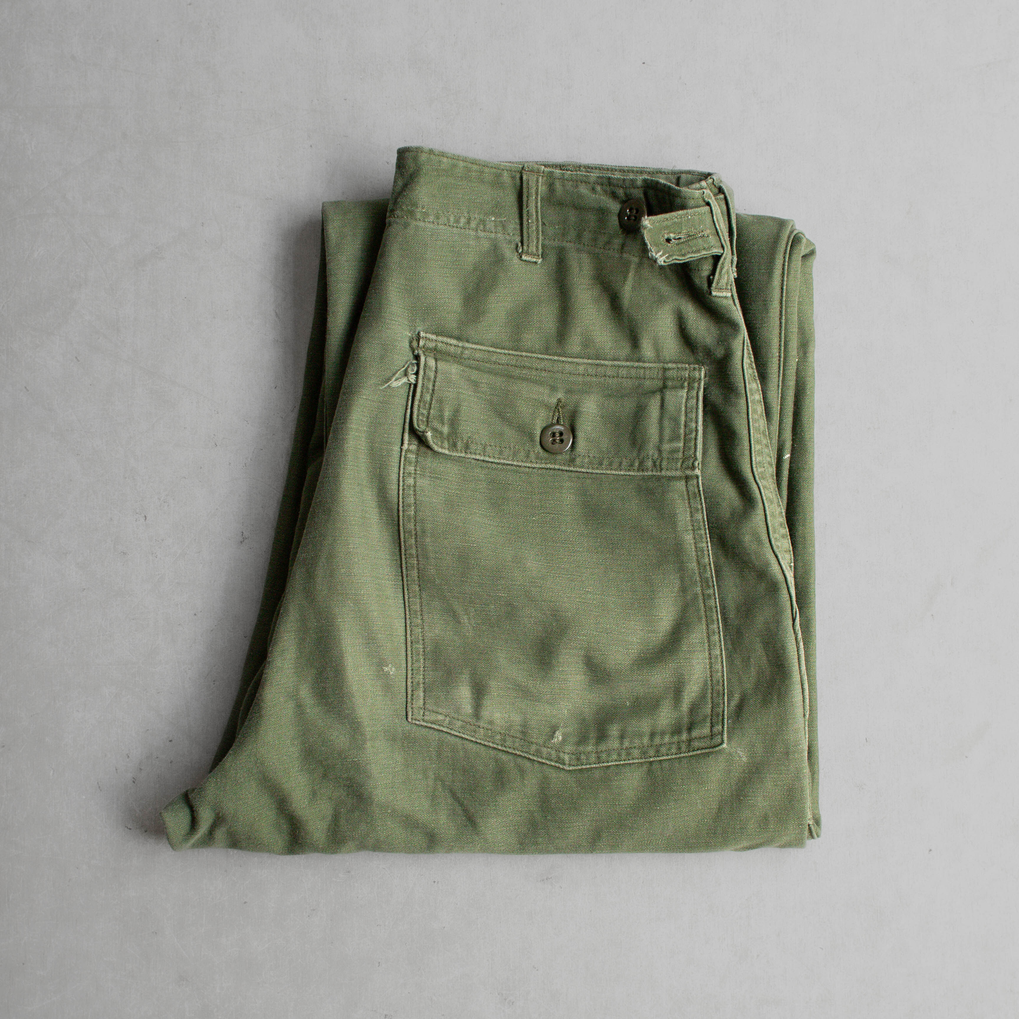 60S US ARMY OG107 FATIGUE PANTS 美軍 公發 直筒 軍綠 軍褲 D